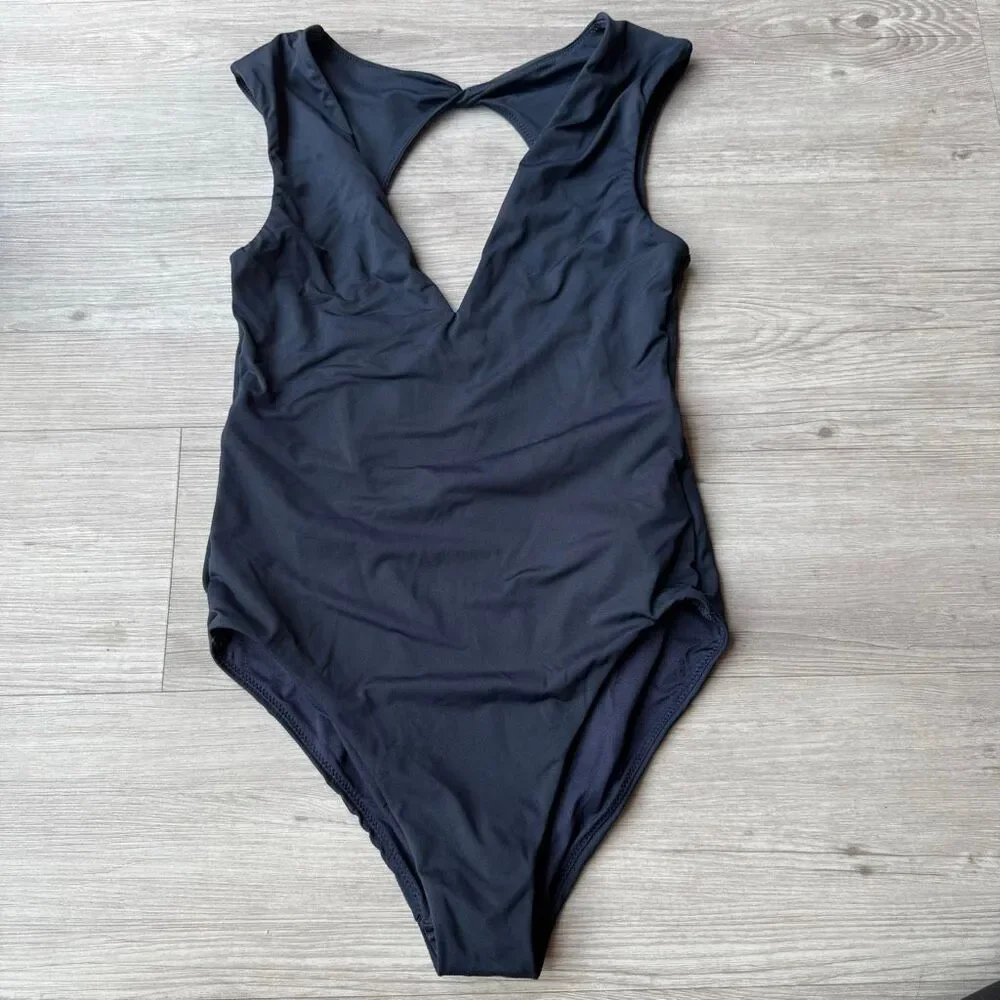 Seafolly Collective V Neck One Piece Size 10 in Blue